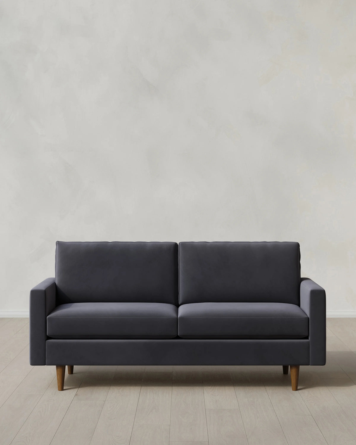 Atlas Midcentury Sofa in Performance Velvet - 6ft / Ivory