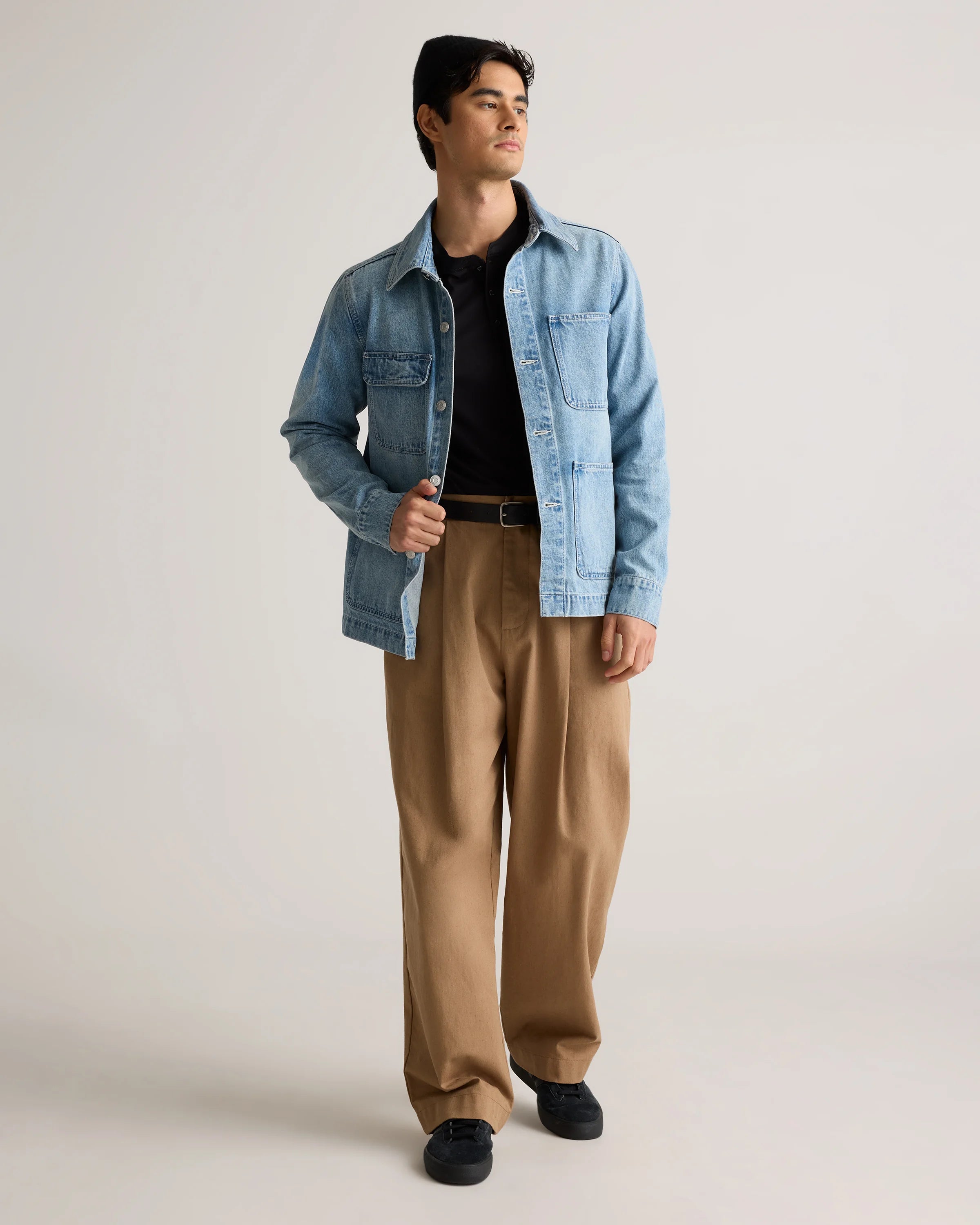 100% Organic Cotton Denim Chore Jacket - S / Dark Indigo Secondary image
