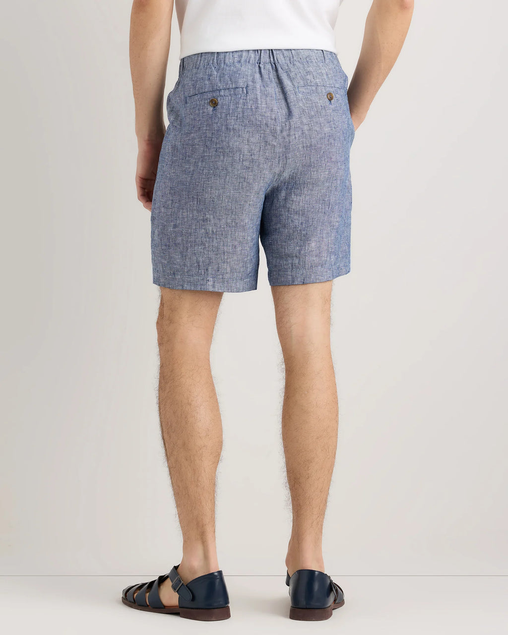 100% European Linen Shorts - 7" - S / Black
