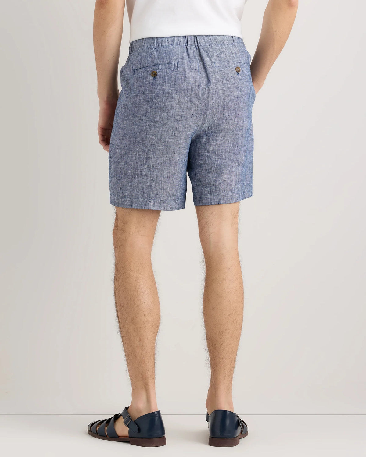100% European Linen Shorts - 7" - S / Black