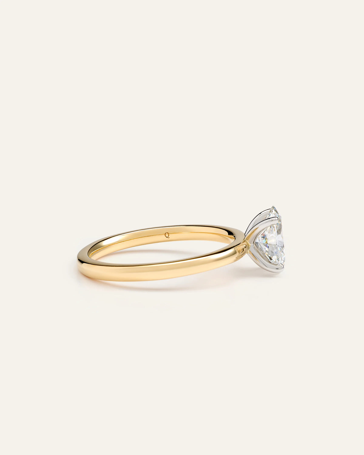 Lab Grown Diamond Oval Comfort Fit Engagement Ring - 1ct - 4 / Yellow Gold