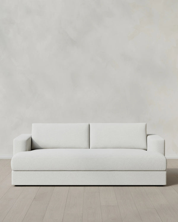 Sierra Curved Arm Sleeper Sofa in Performance Basketweave - One Size / Flax
