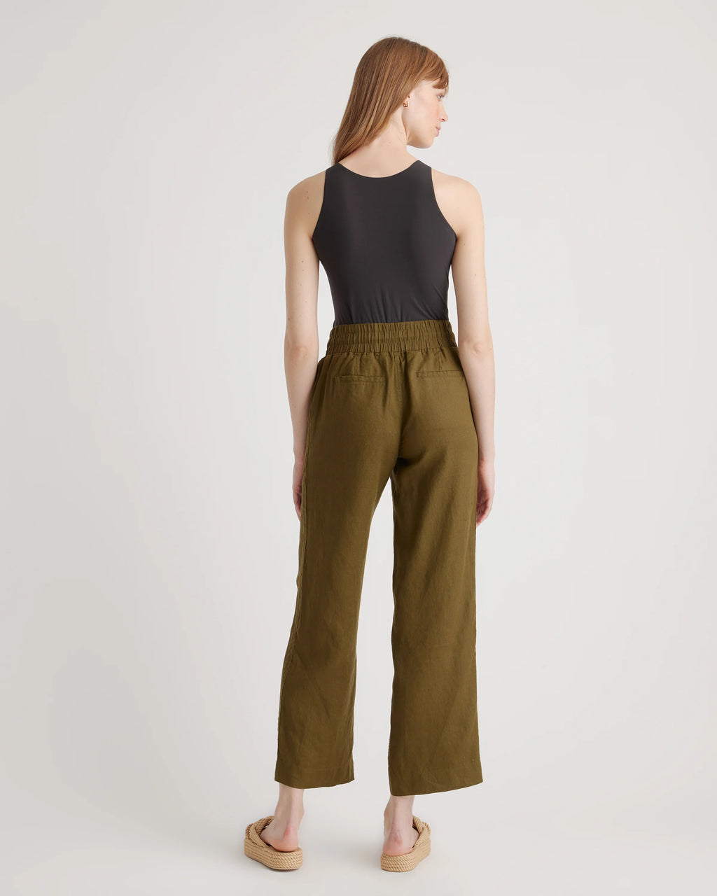 100% European Linen Wide Leg Pants - XS / Flax