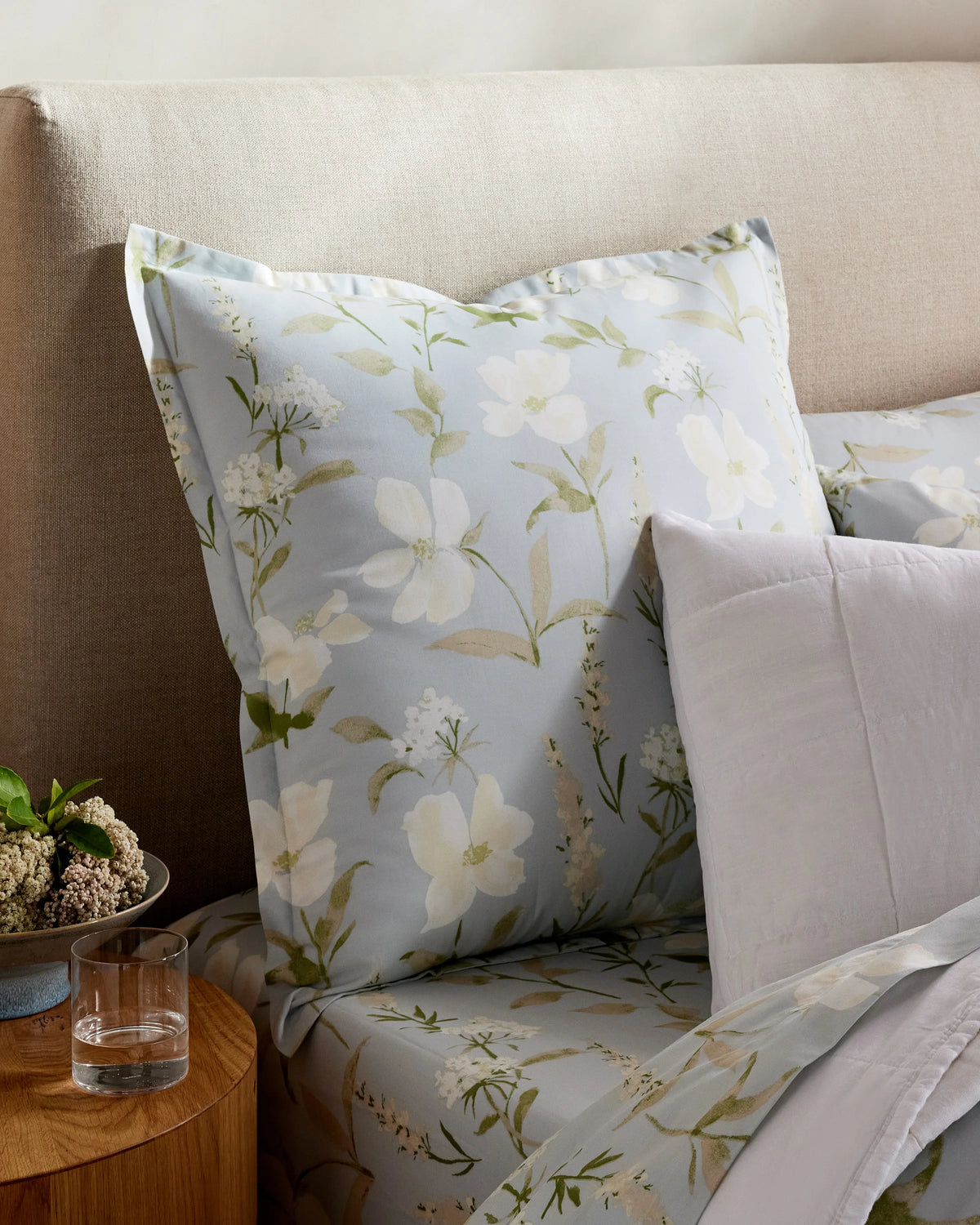 Organic Crisp Percale Floral Euro Sham - Euro / Toffee Florette