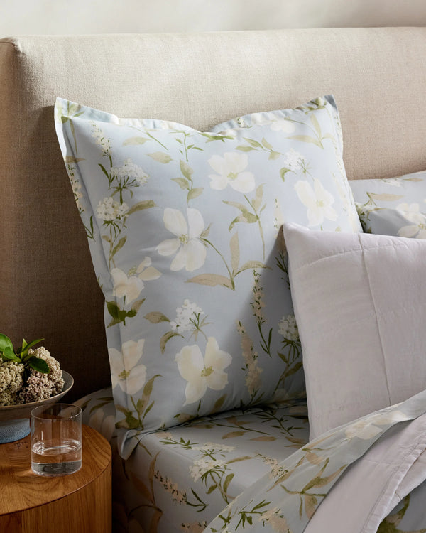 Organic Crisp Percale Floral Euro Sham - Euro / Toffee Florette
