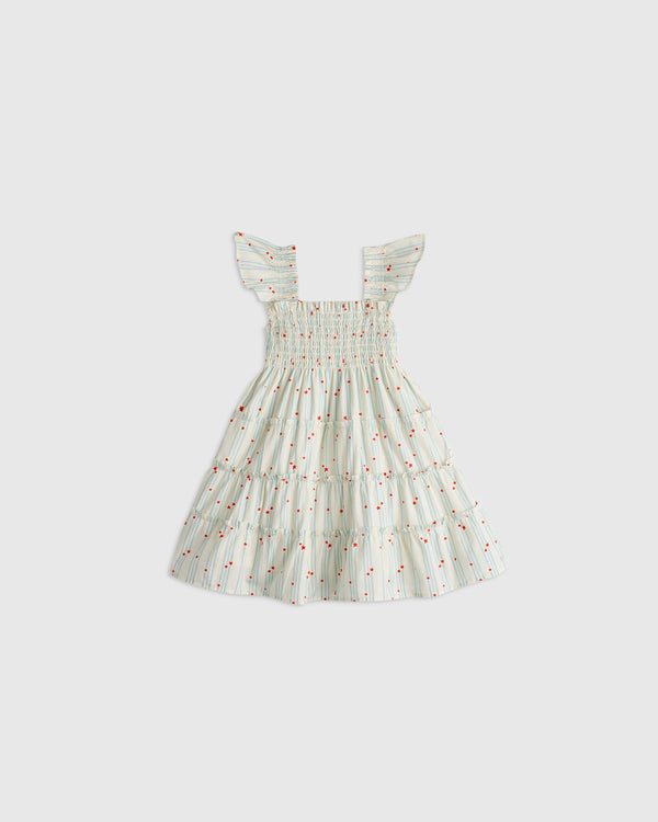 100% Organic Cotton Poplin Smocked Dress - 3-6M / Wisteria Floral