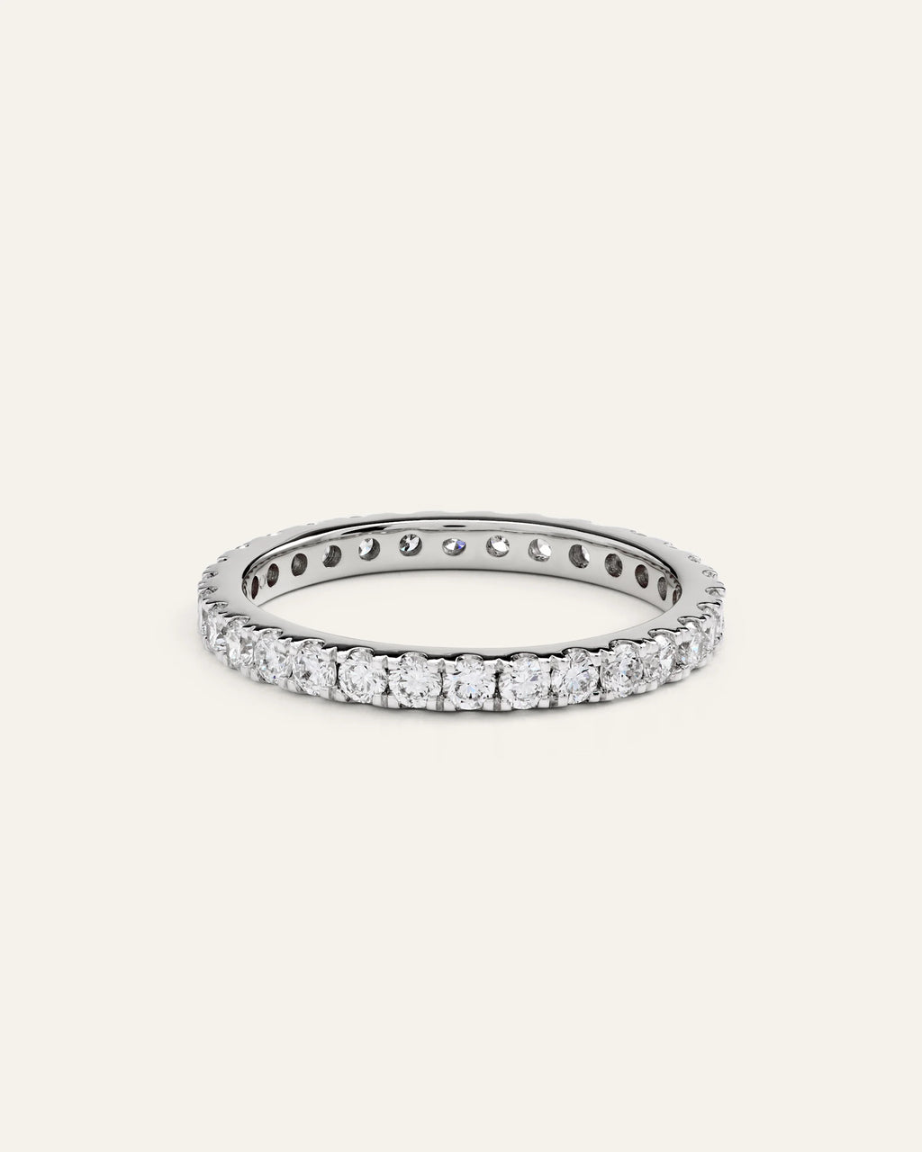 14K Gold Lab Grown Diamond Pave Eternity Band - 1ctw - 4 / Yellow Gold