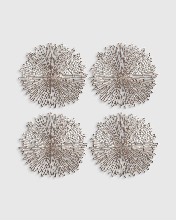 Pressed Bloom Placemats, Set of 4 by Chilewich - One Size / Champagne