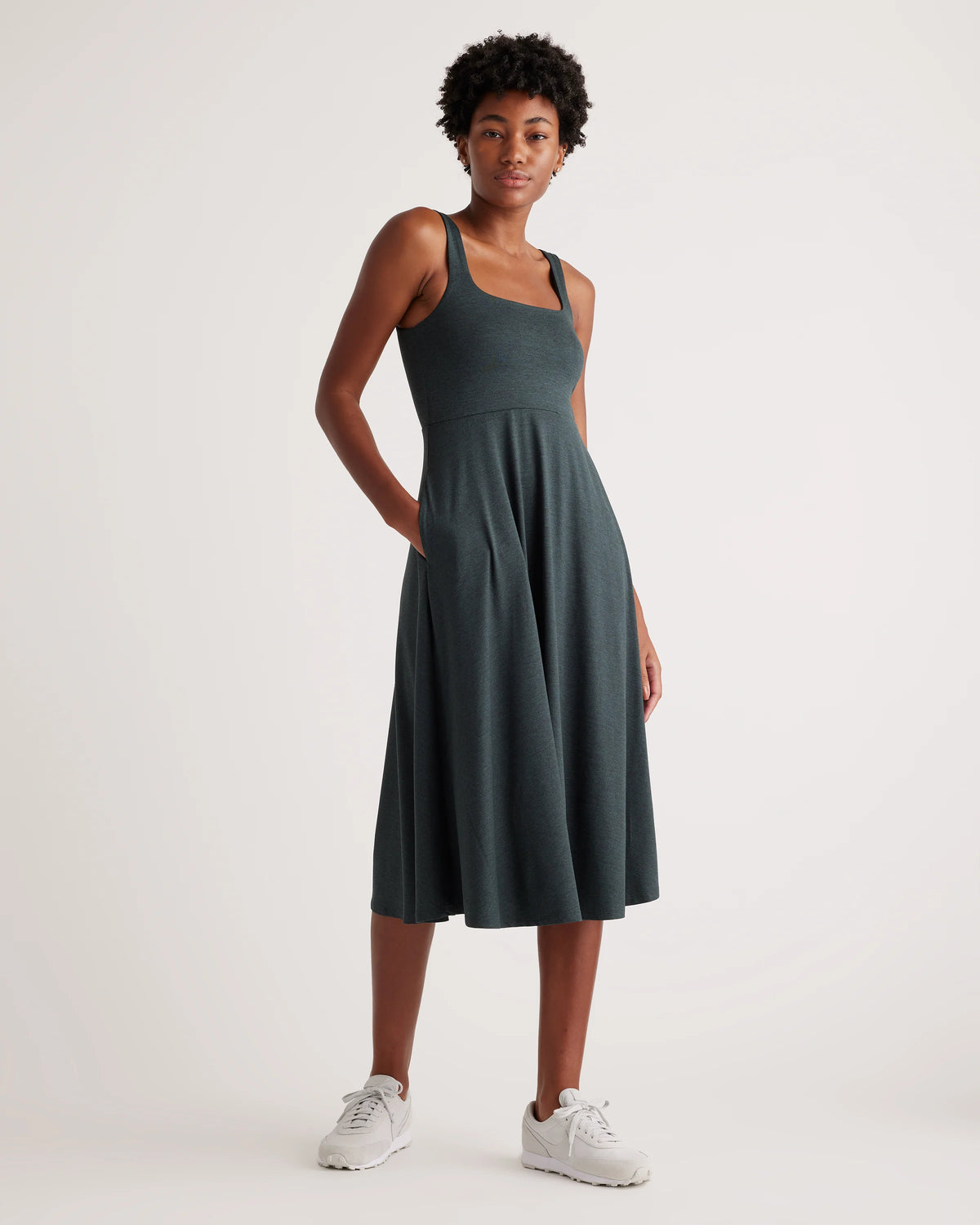 Flowknit Breeze Fit & Flare Dress - XS / Heather Green