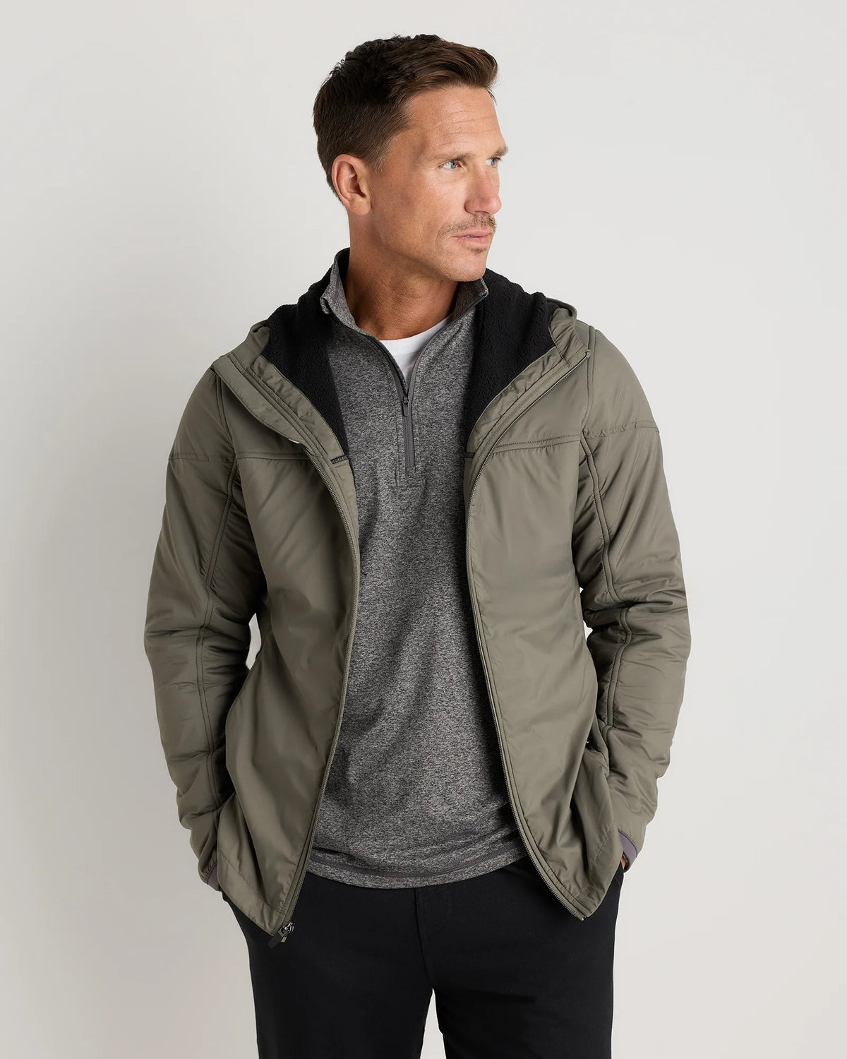 Weather Proof Fleece-Lined Hooded Jacket - S / Carbon Grey