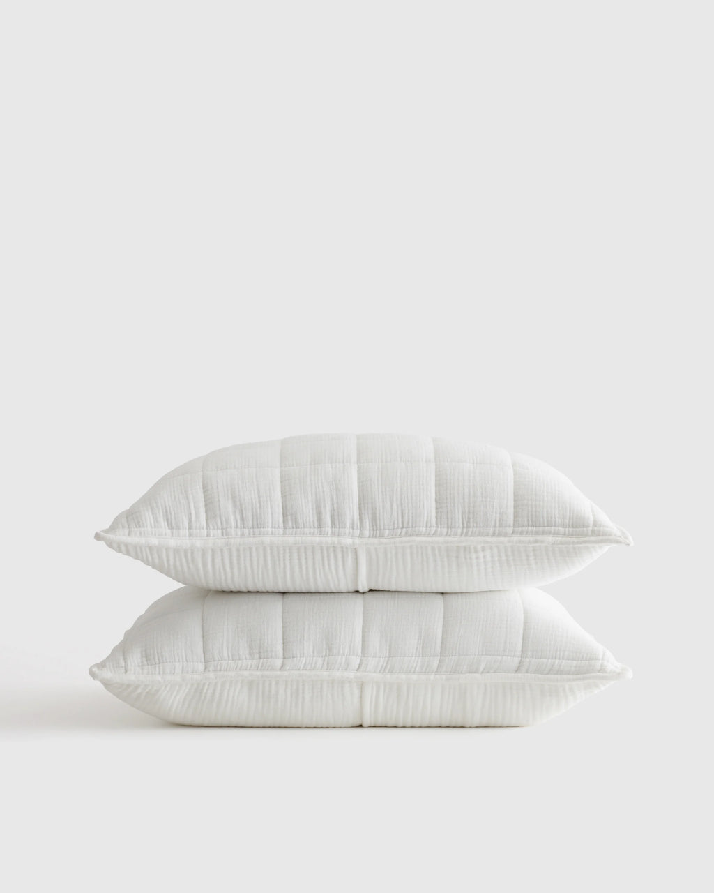 Organic Cotton Gauze Box Quilt Sham Set - Standard / Mineral