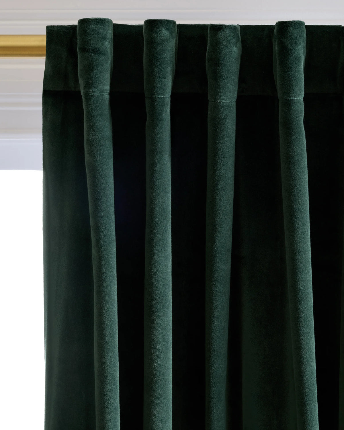 Cotton Velvet Curtain - Single Panel - 48x84 / Ivory