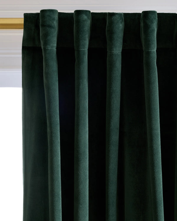 Cotton Velvet Curtain - Single Panel - 48x84 / Ivory