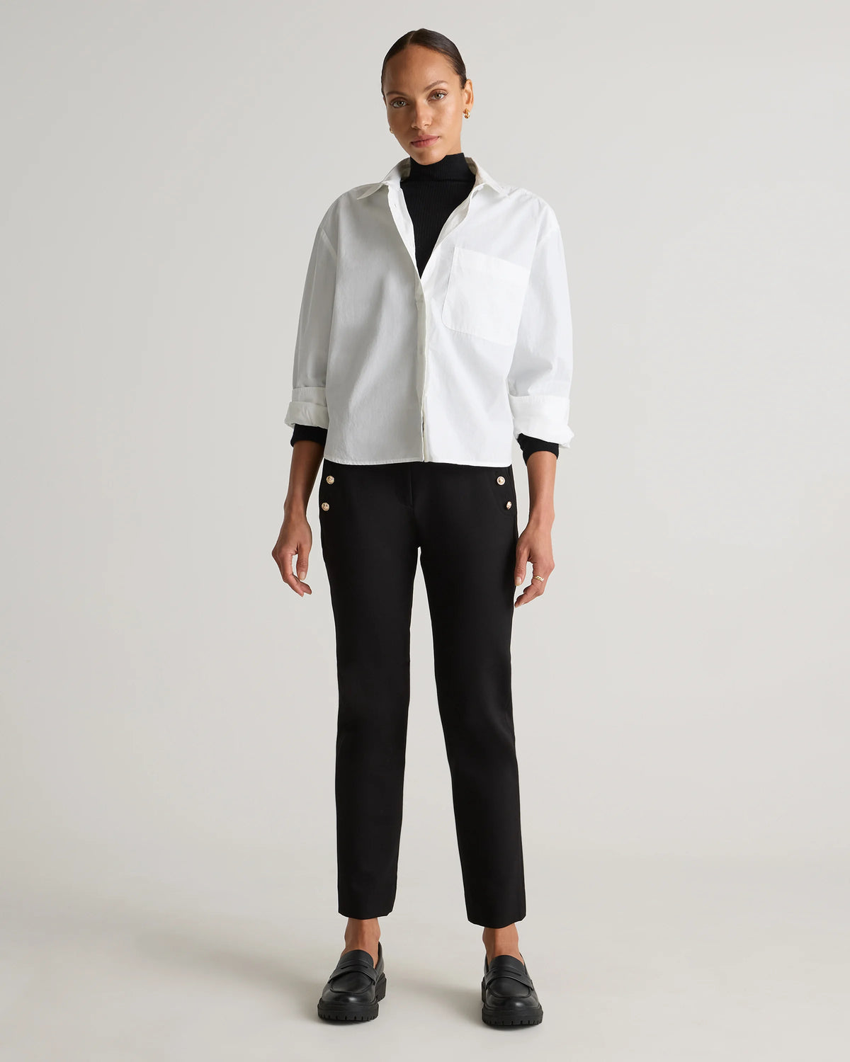 Ultra-Stretch Ponte Straight Leg Mariner Pants - XS / Morel Grey