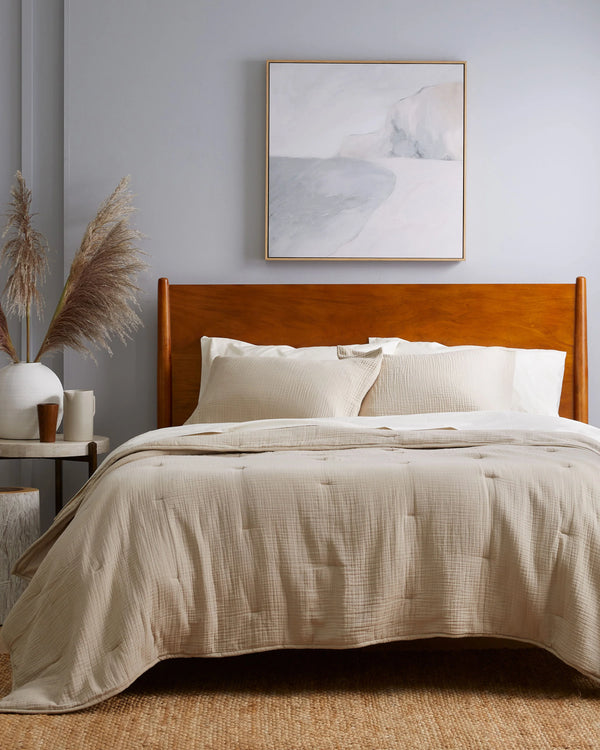 Organic Cotton Gauze Dream Quilt - Twin / Dried Sage