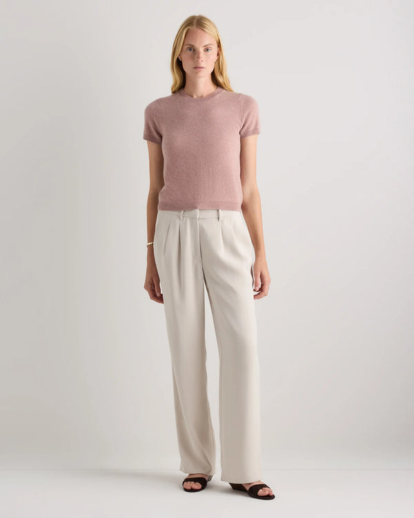 Mongolian Cashmere Tee - XS / Pale Custard Yellow