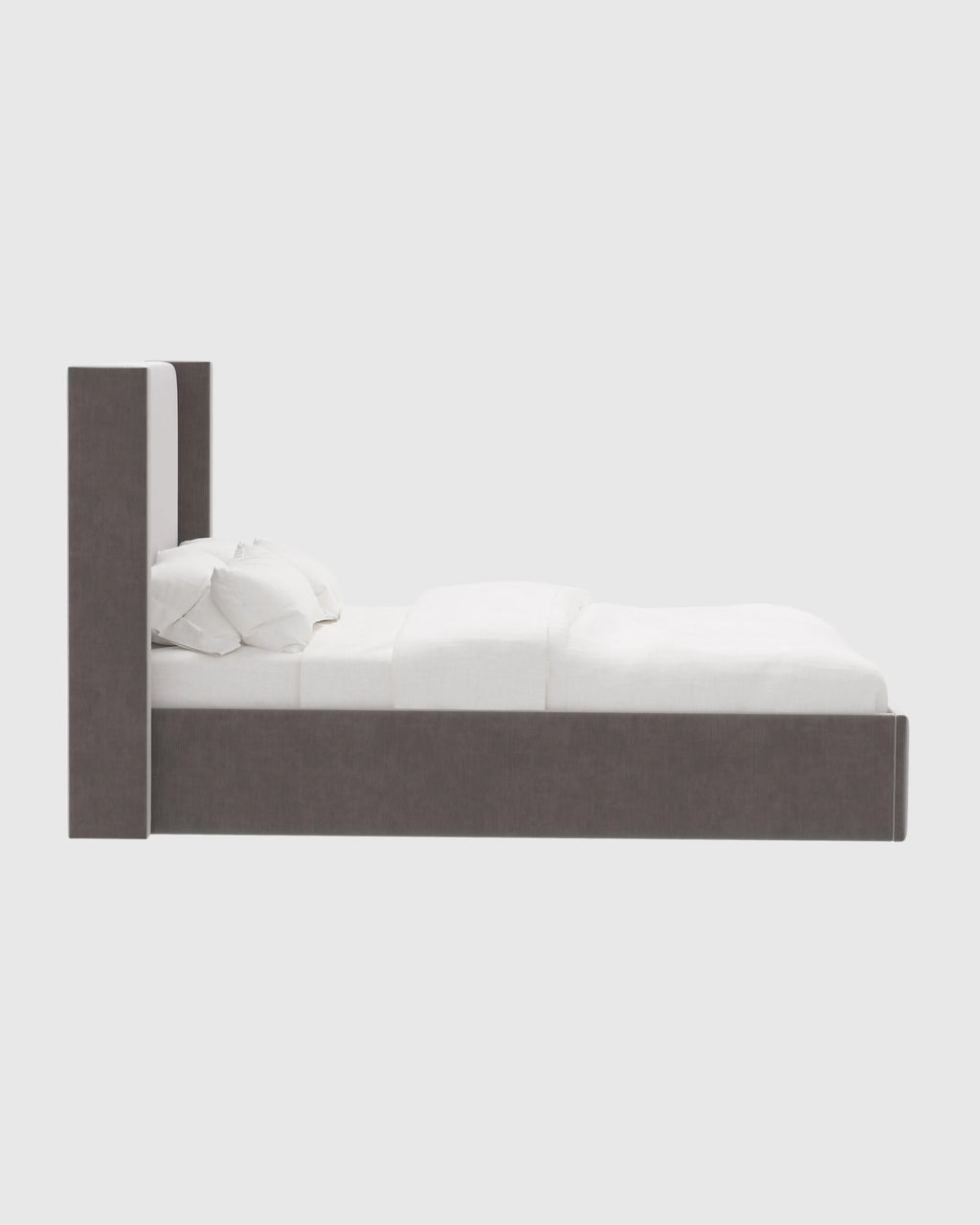 Wingback Bed in Performance Velvet - Full / Walnut