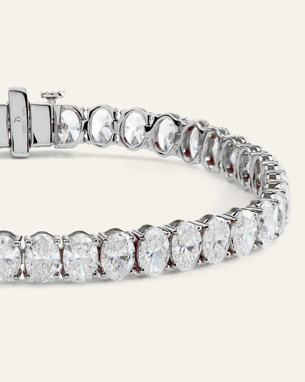 14K Gold Lab Grown Diamond North-South Oval Tennis Bracelet - 15ctw - 6.5" / Yellow Gold