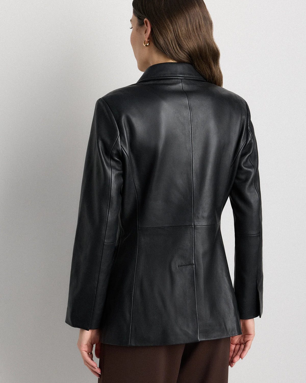 100% Leather Blazer - XS / Rich Brown