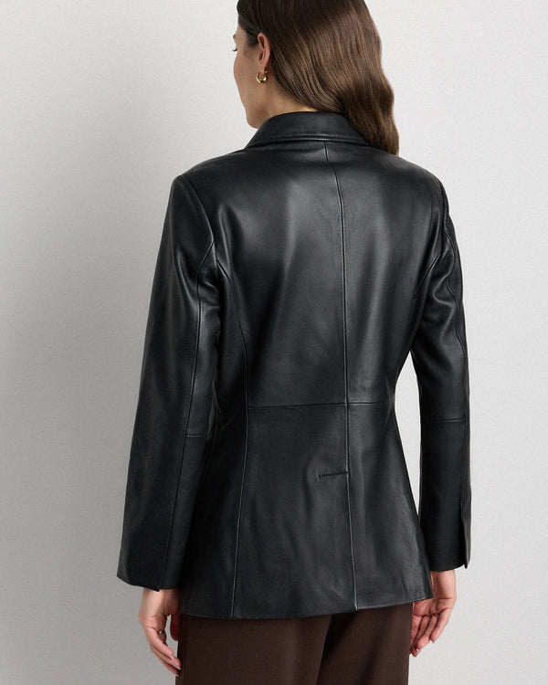 100% Leather Blazer - XS / Rich Brown