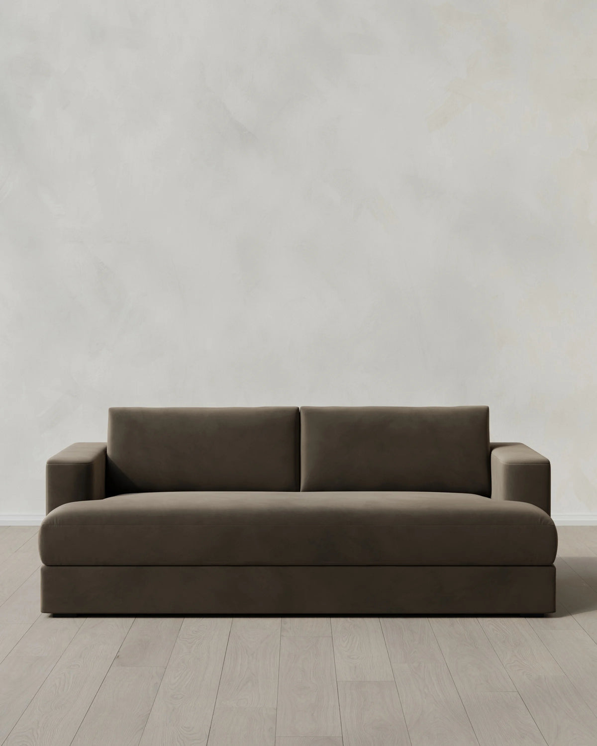 Sierra Curved Arm Sofa in Performance Velvet - 7ft / Sable Main image