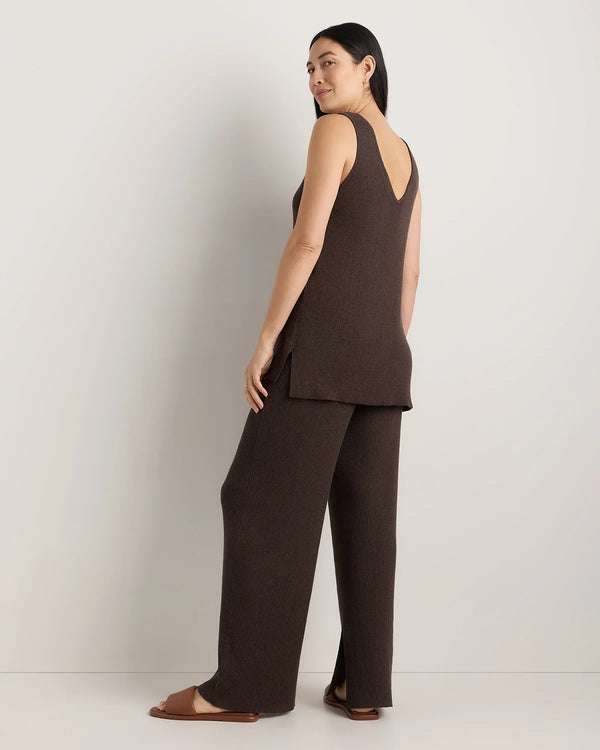 Cotton Cashmere Maternity Wide Leg Pants - XS / Heather Charcoal