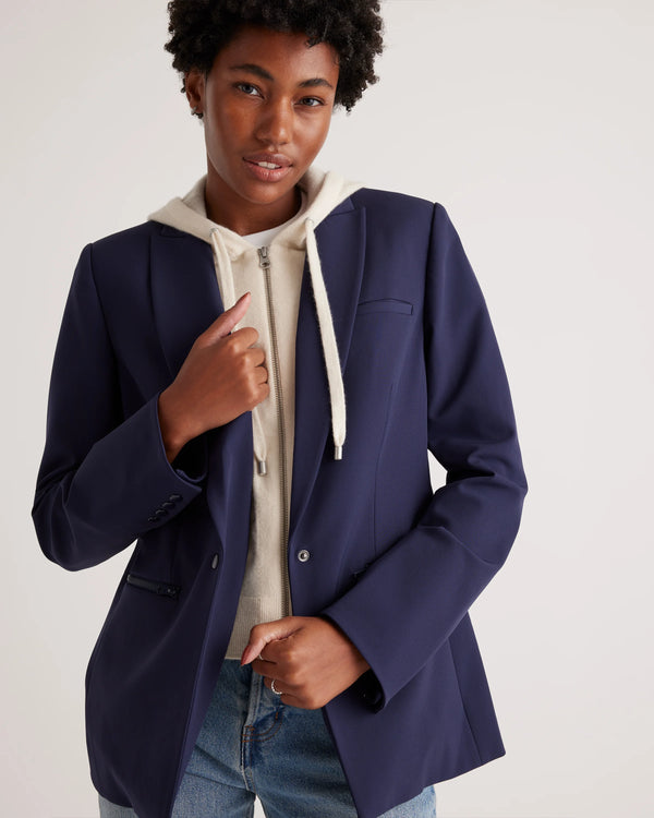 Scuba Single-Breasted Convertible Blazer - XS / True Black