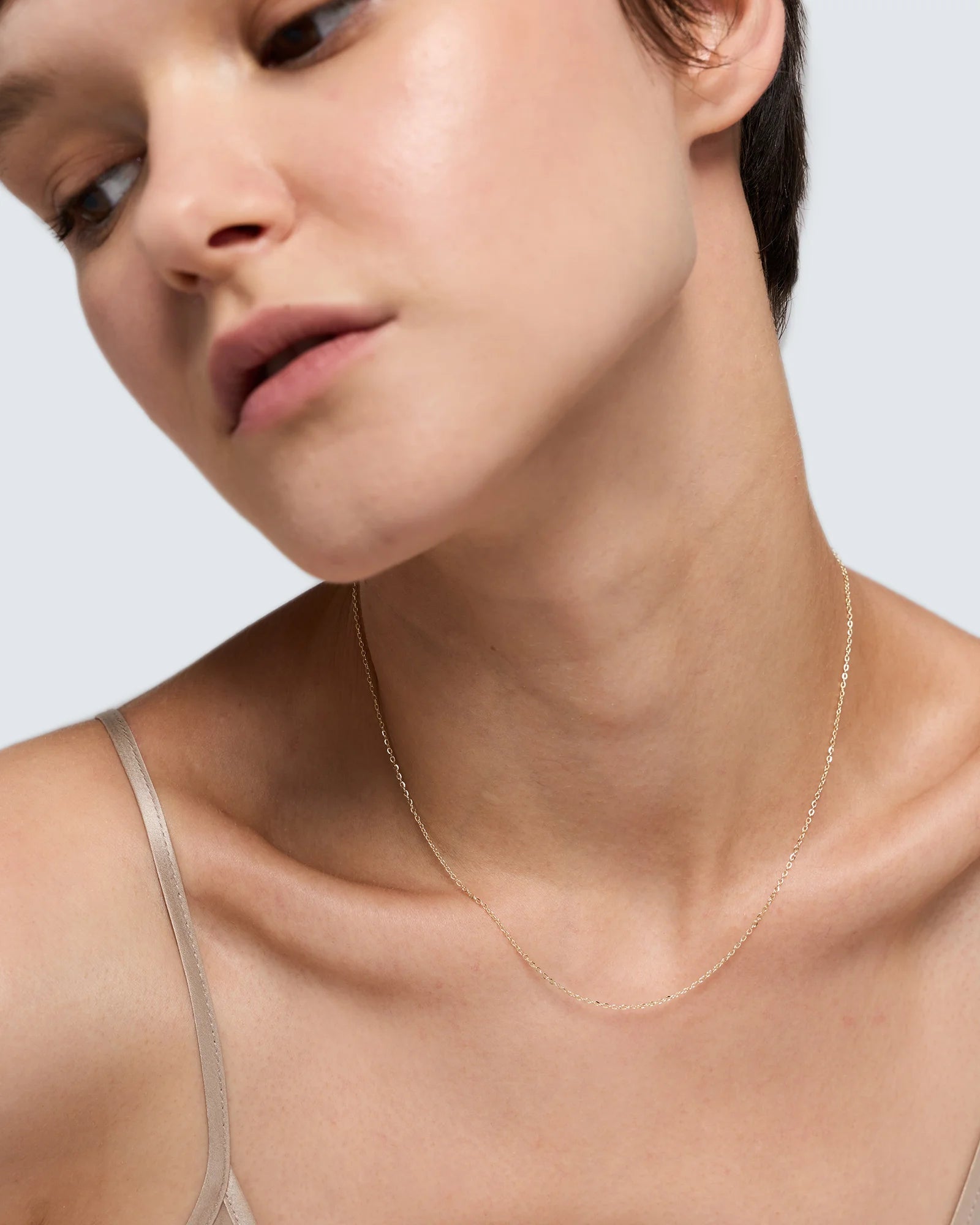 10K Gold Delicate Cable Chain Necklace - 14-16" / Yellow Gold Secondary image