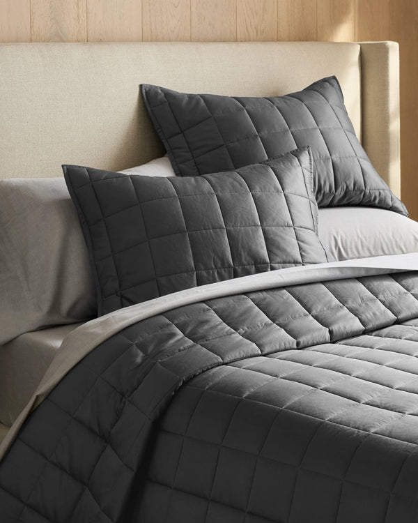 Bamboo Box Quilted Sham Set - Standard / Sage