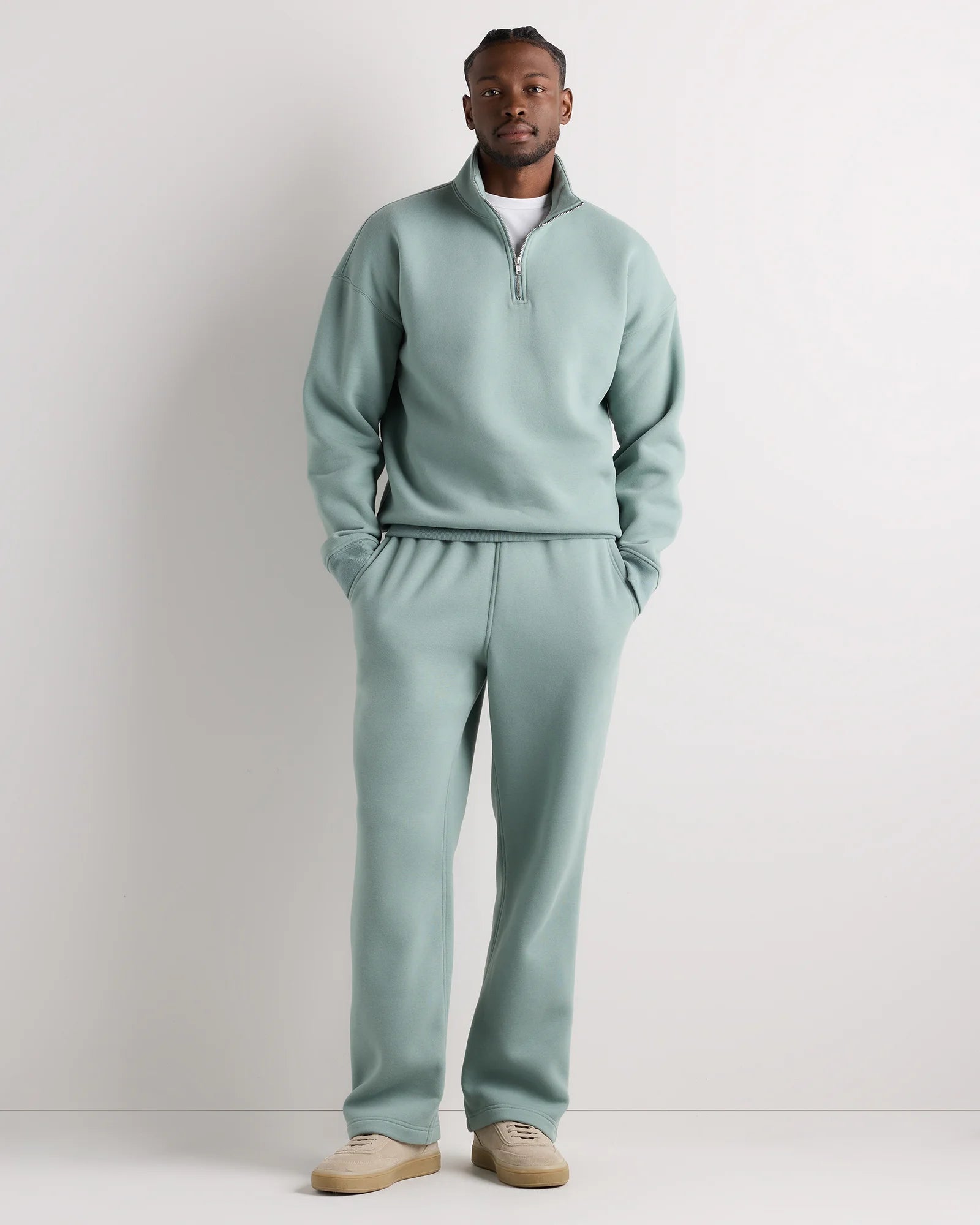 Everyday Fleece Quarter-Zip Sweatshirt - S / Coastal Sage Secondary image