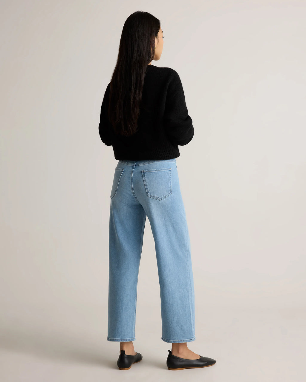 Bella Stretch Patch Pocket Wide Leg Jeans - 24 / Seaside Blue