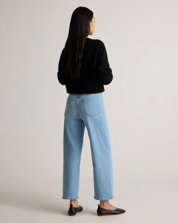 Bella Stretch Patch Pocket Wide Leg Jeans - 24 / Deep Sea Blue