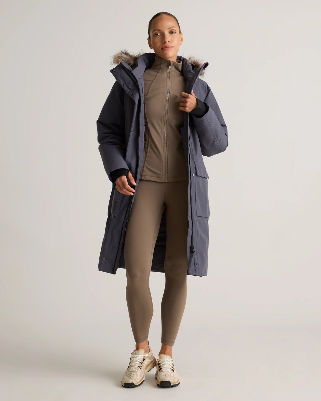 Responsible Down Hooded Long Parka - XS / Storm Blue