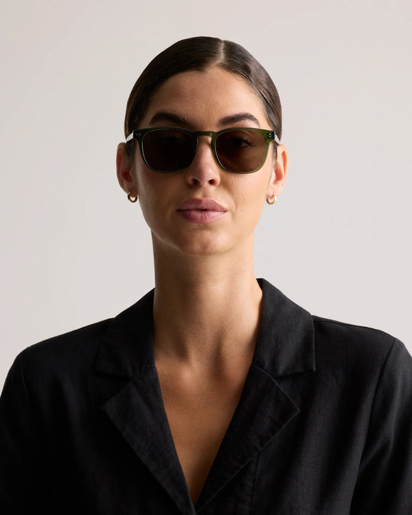 Boston Polarized Acetate Sunglasses - One Size / Honey with Green lens