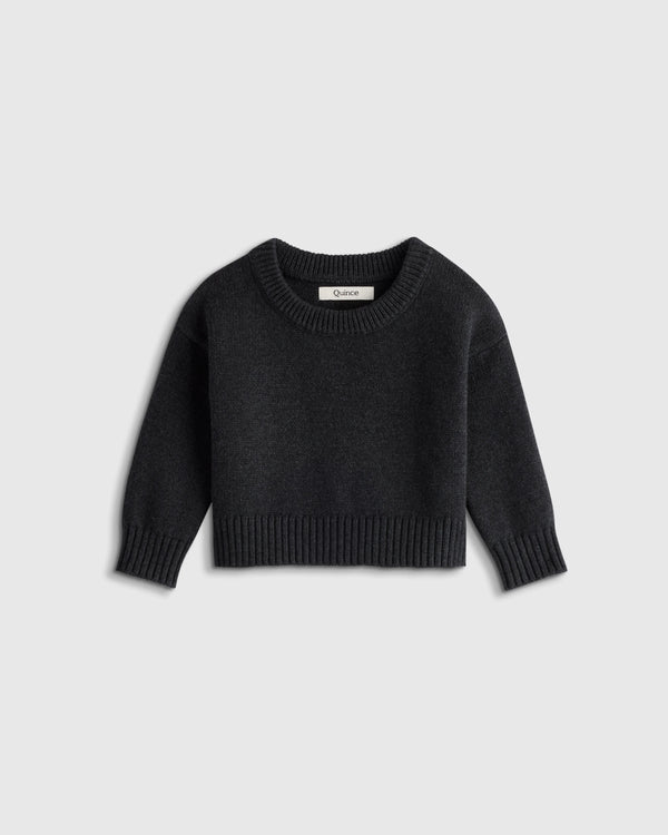 100% Organic Cotton Crewneck Sweater - 9-12M / Navy/White