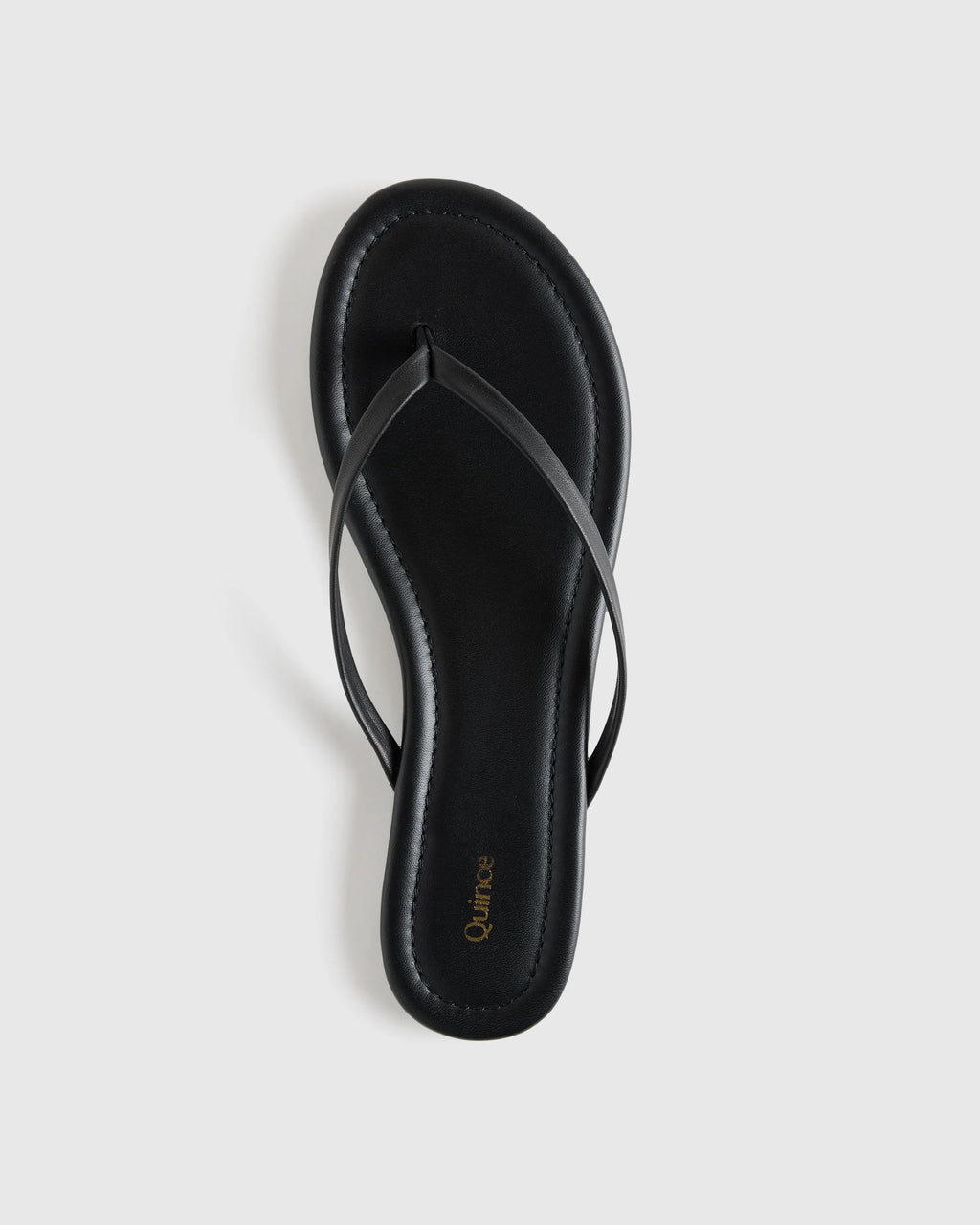Italian Leather Flip Flops - 5 / Black
