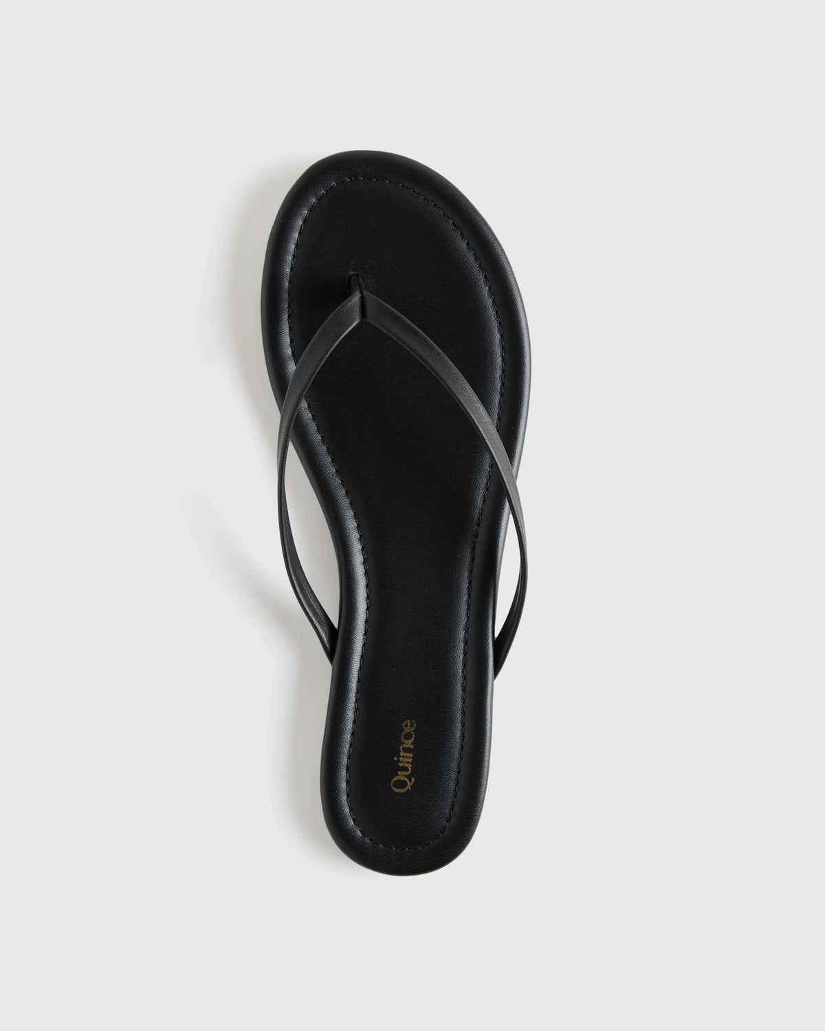 Italian Leather Flip Flops - 5 / Black