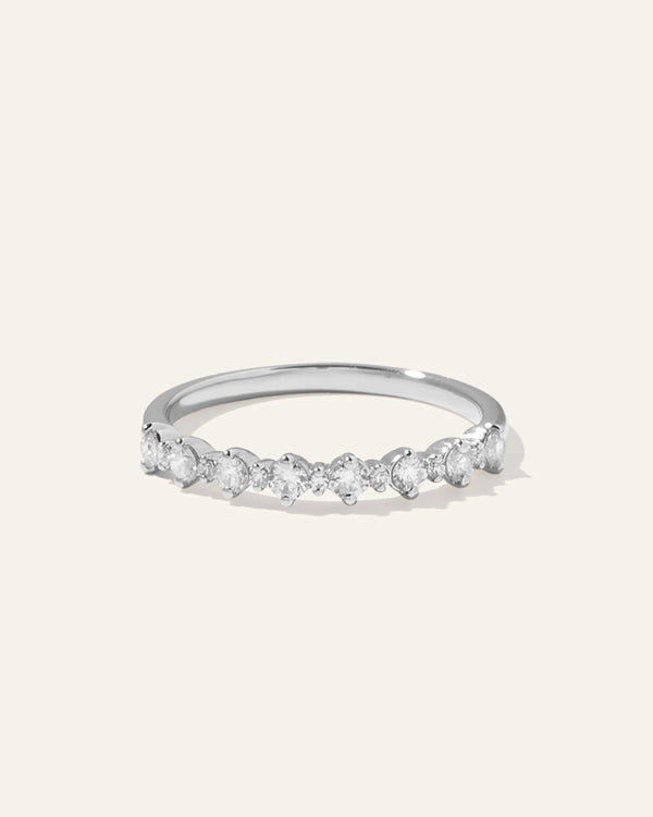 14K Gold Lab Grown Diamond Alternating Round Band - 4 / Yellow Gold