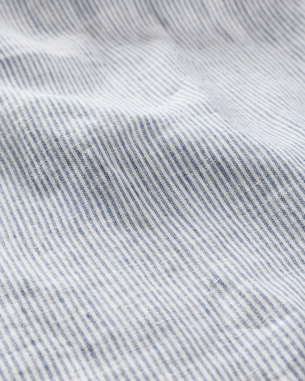 100% European Linen Long Sleeve Shirt - XS / Blue Pinstripe