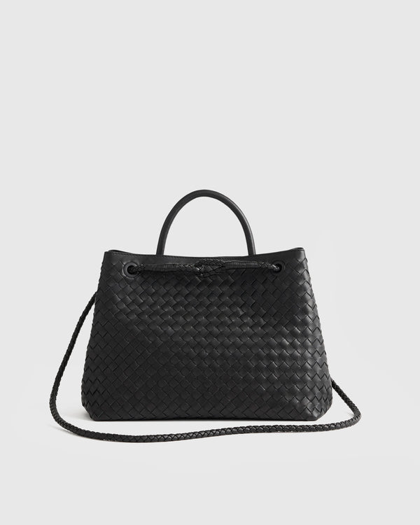 Romy Handwoven Satchel - One Size / Cognac