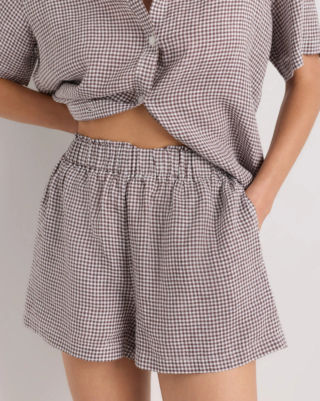 100% European Linen Shorts Pajama Set - XS / French Blue