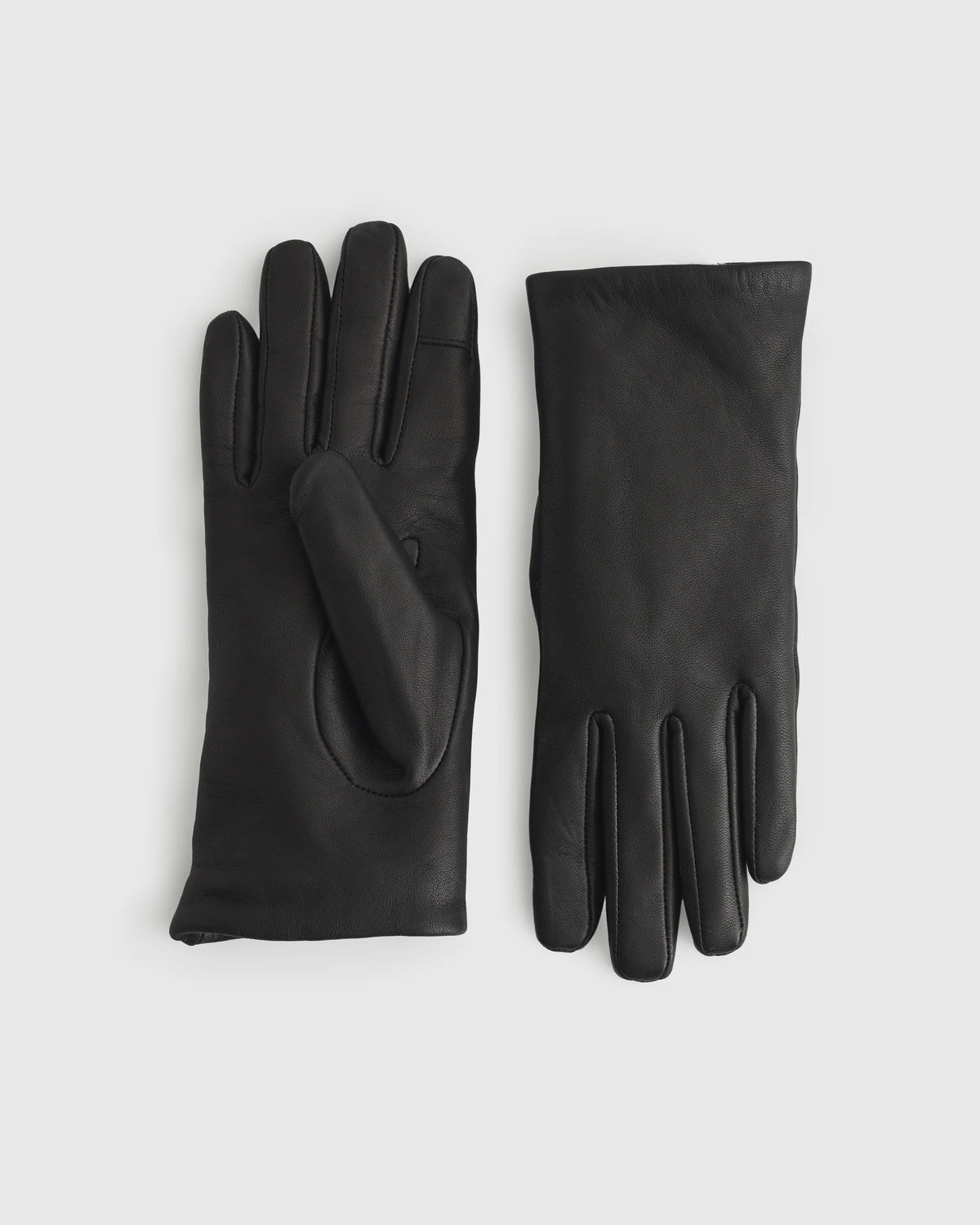 Cashmere Lined Leather Gloves - S / Black Main image