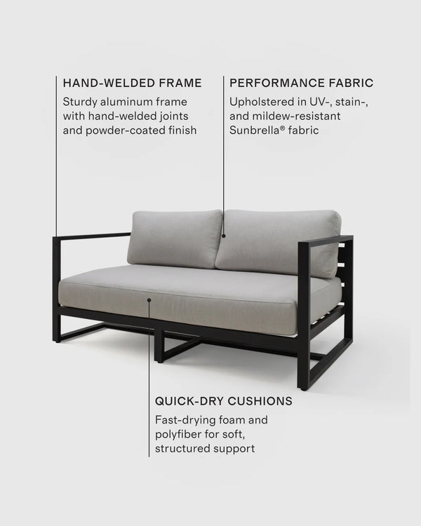 Linear Aluminum Outdoor Sofa - 65" / Dark Charcoal