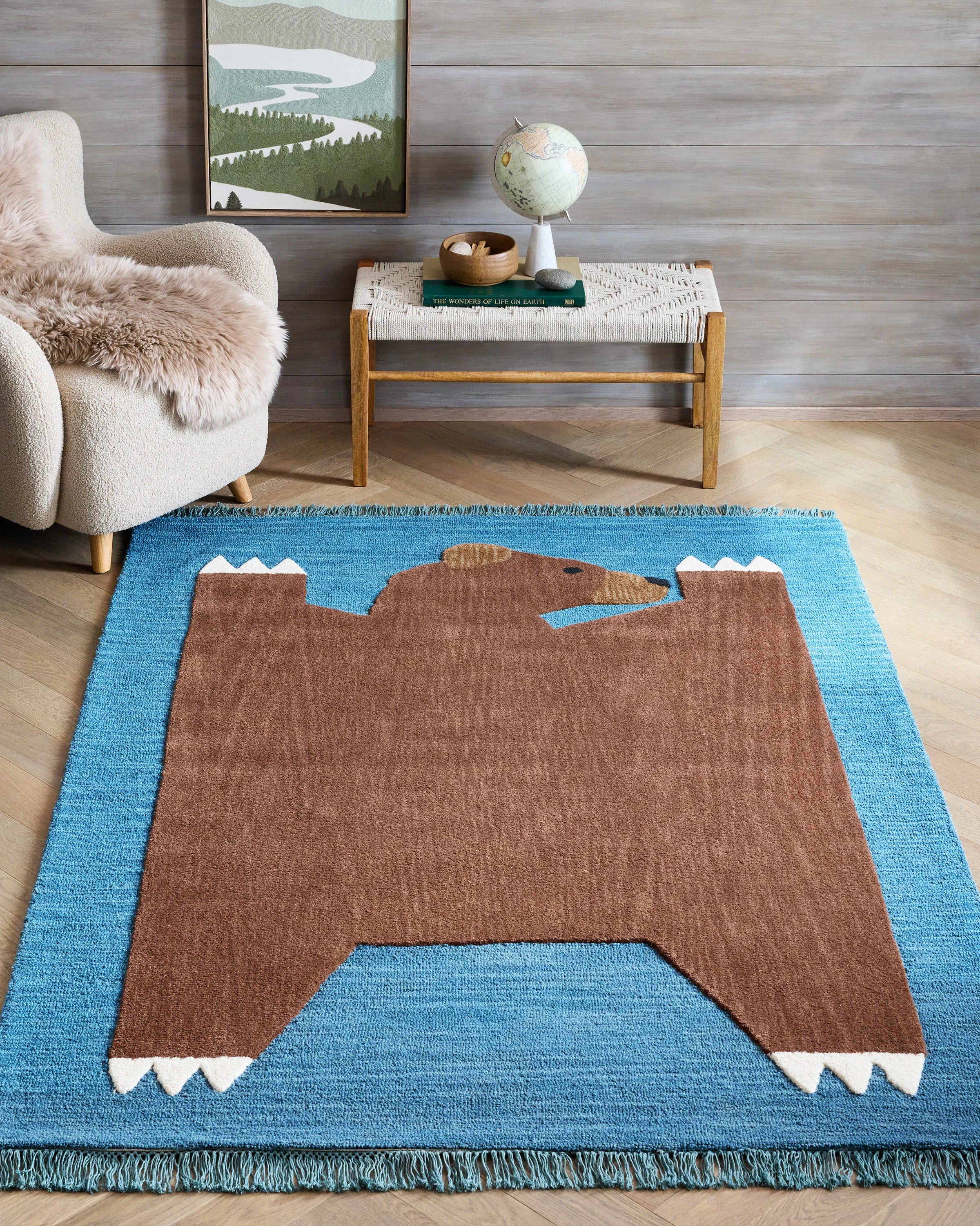 Playful Animals Hand-Tufted Wool Rug - 3' x 5' / Bear Secondary image