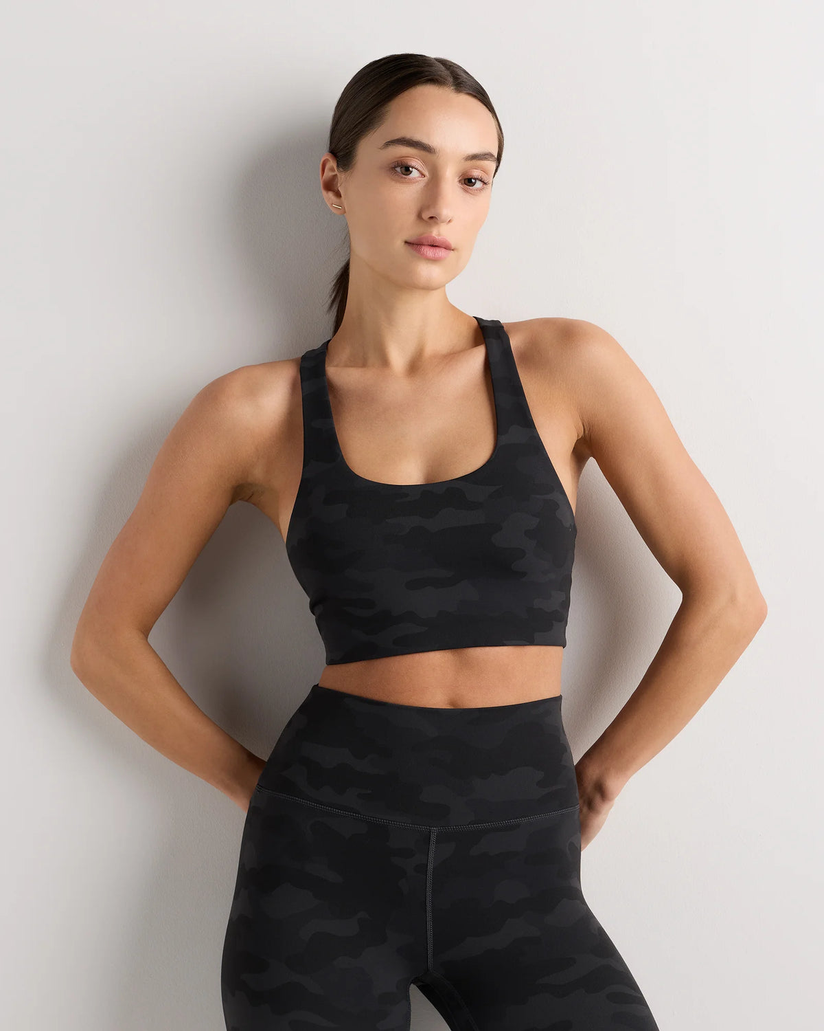 Ultra-Form Scoop Neck Longline Bra - XS / Black Camo Main image