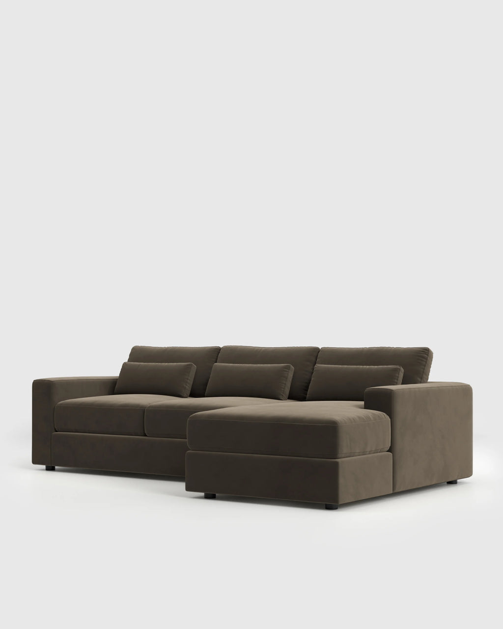 Ashford Deep Seat Chaise Sectional in Performance Velvet - 119" Right Arm / Rust