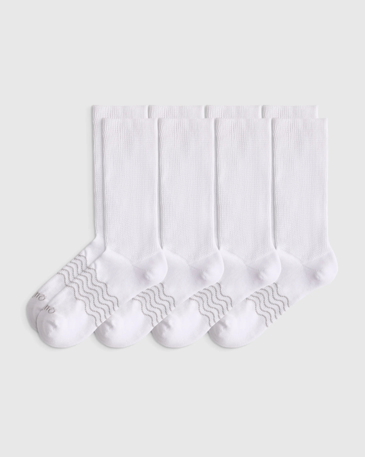 Everyday Cotton Targeted Stretch Crew Socks (4-Pack) - S / White Main image