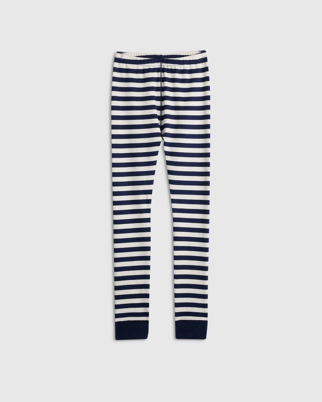 100% Organic Cotton Long Sleeve and Pant Pajama Set - 6 / Navy Stripe
