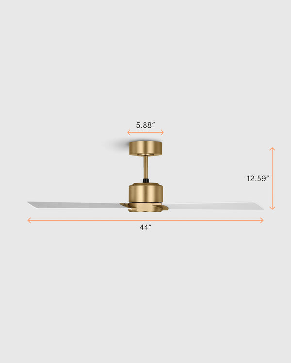 Minimalist Wood Blade Ceiling Fan - 44" / White