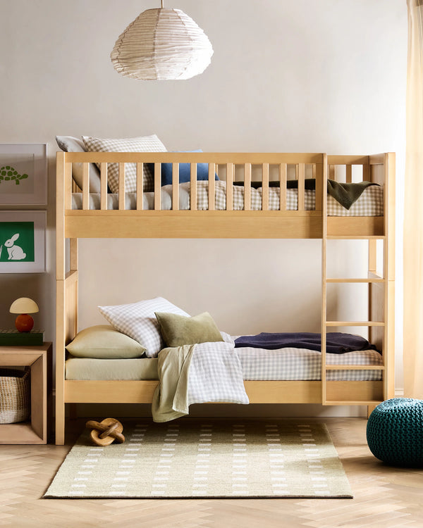 Natural Wood Twin over Twin Convertible Bunk Bed - One Size / Natural Wood